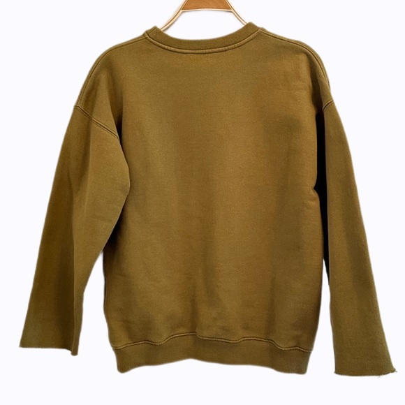 GOLDEN GOOSE Deluxe Brand Elise Oversized Sweatshirt in Musk (Mustard Green) XXS - Picture 8 of 15